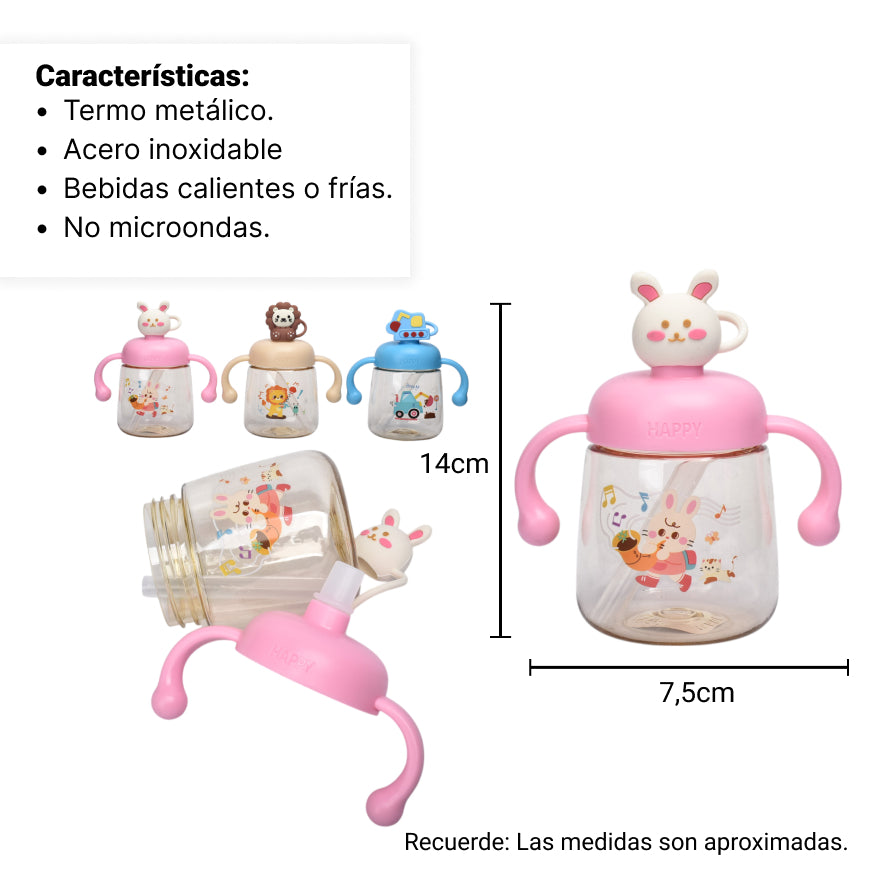botella de agua 270ml dim:7x7x14