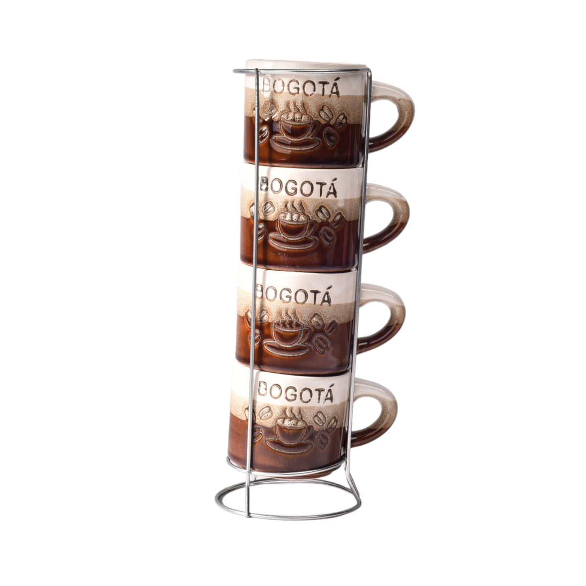 set 4pcs pocillos con base ceramica grande
