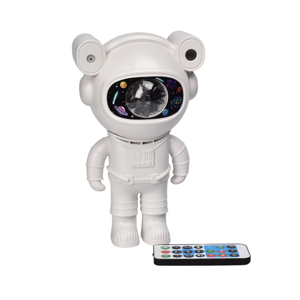 proyector con cable usb recargable forma astronauta plastico