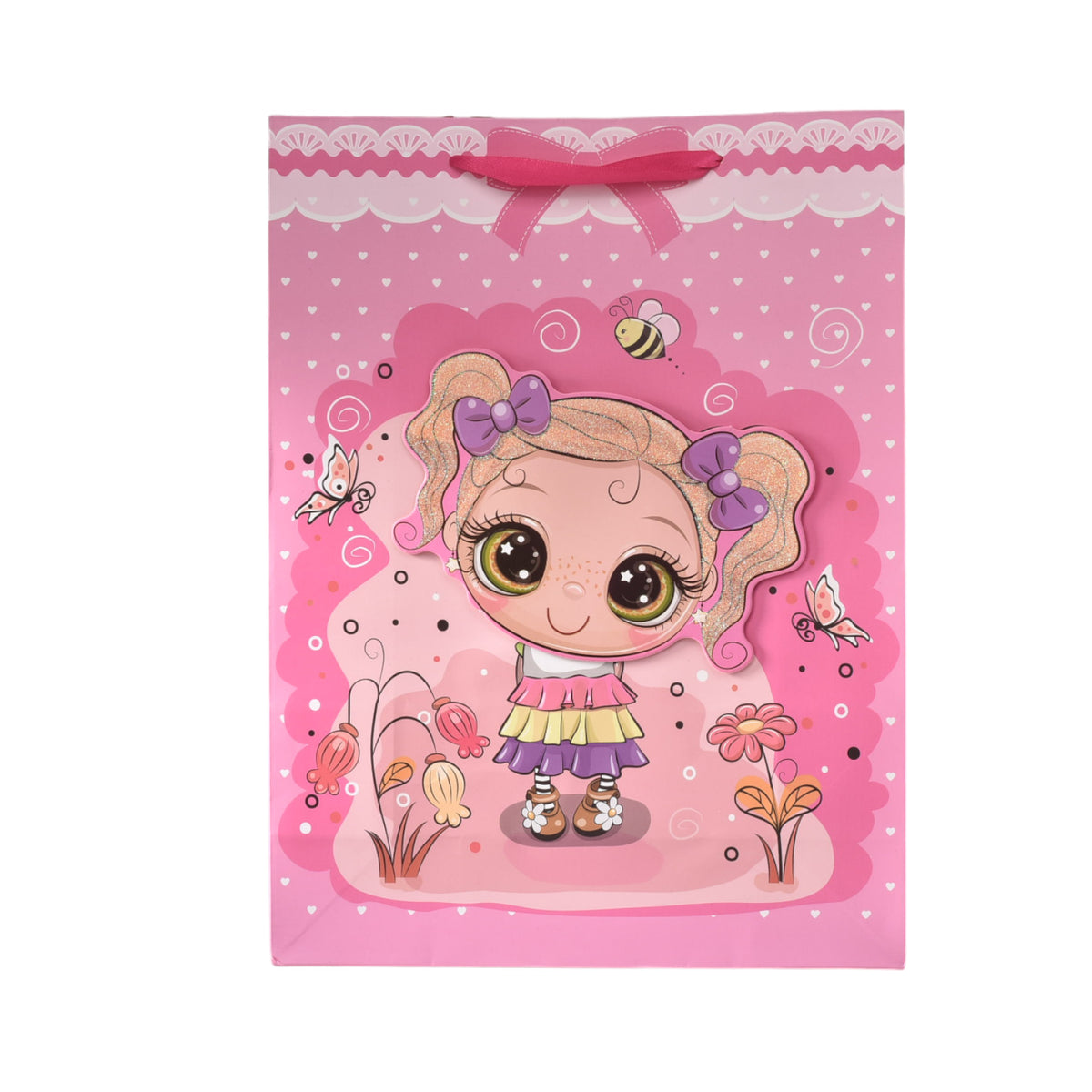 bolsa regalo en papel niñas tamaño grande l