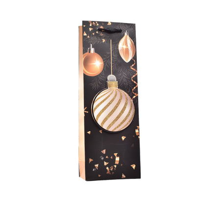 BOLSA DE REGALO PARA VINO NAVIDAD 36X13CM