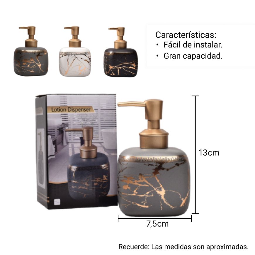 dispensador de jabon liquido dim:8,5x8,5x13