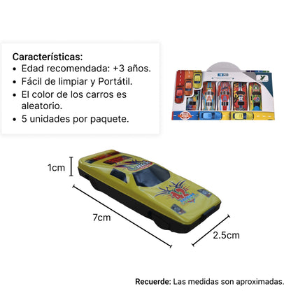 JUGUETE CARRO COLECCIÓN X 5 AUTOS DIM:22X10X2.5CM