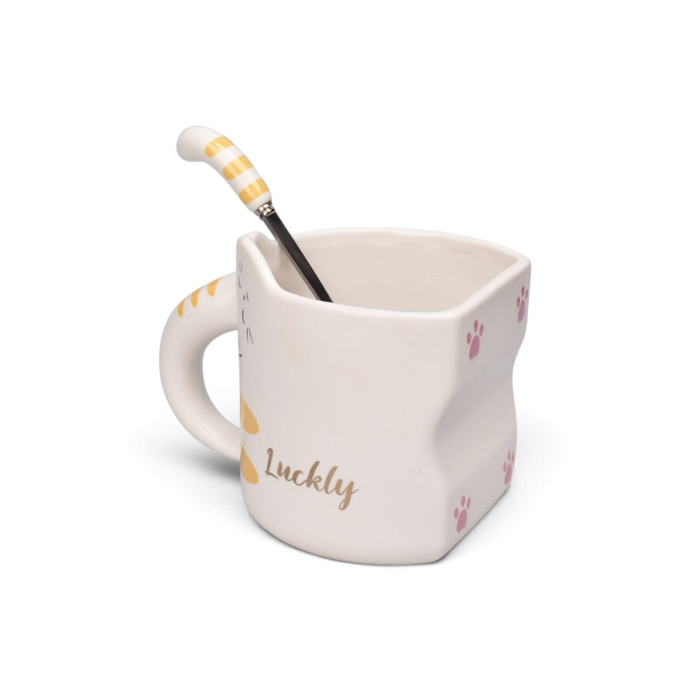 mug pocillo ceramica con cuchara 360ml