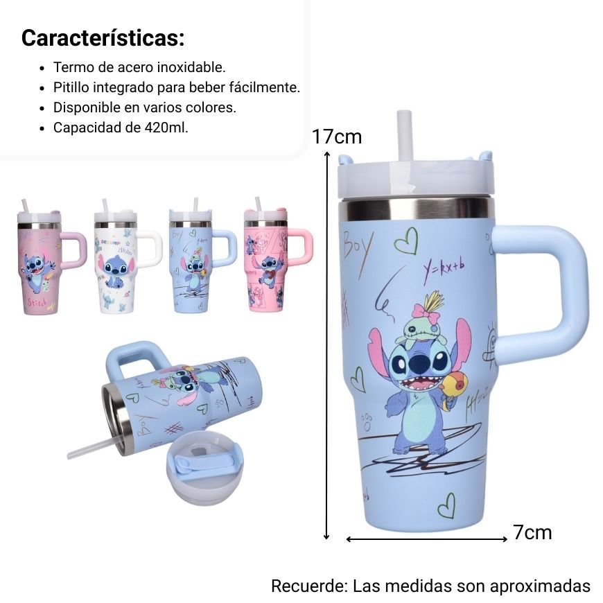 termo acero inoxidable 420ml personaje dim:7x17
