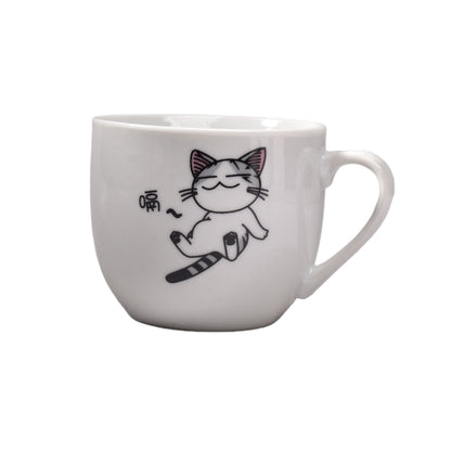 POCILLO GATO CERAMICA CON CUCHARA DIM: 7x7x6