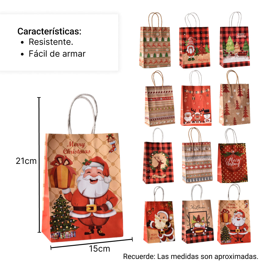 bolsa para regalo navidad pequeña 21x15cm