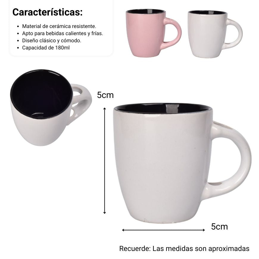 mug pocillo ceramica 180ml dim:5x5x6