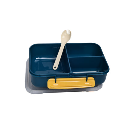 PORTACOMIDA PLASTICO CON CUBIERTO 1200ML DIM:22X15X7