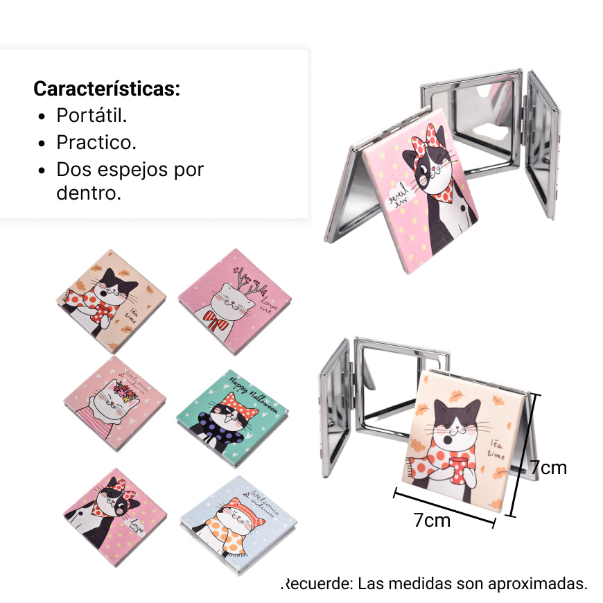 espejo plastico cartera dim:7cm