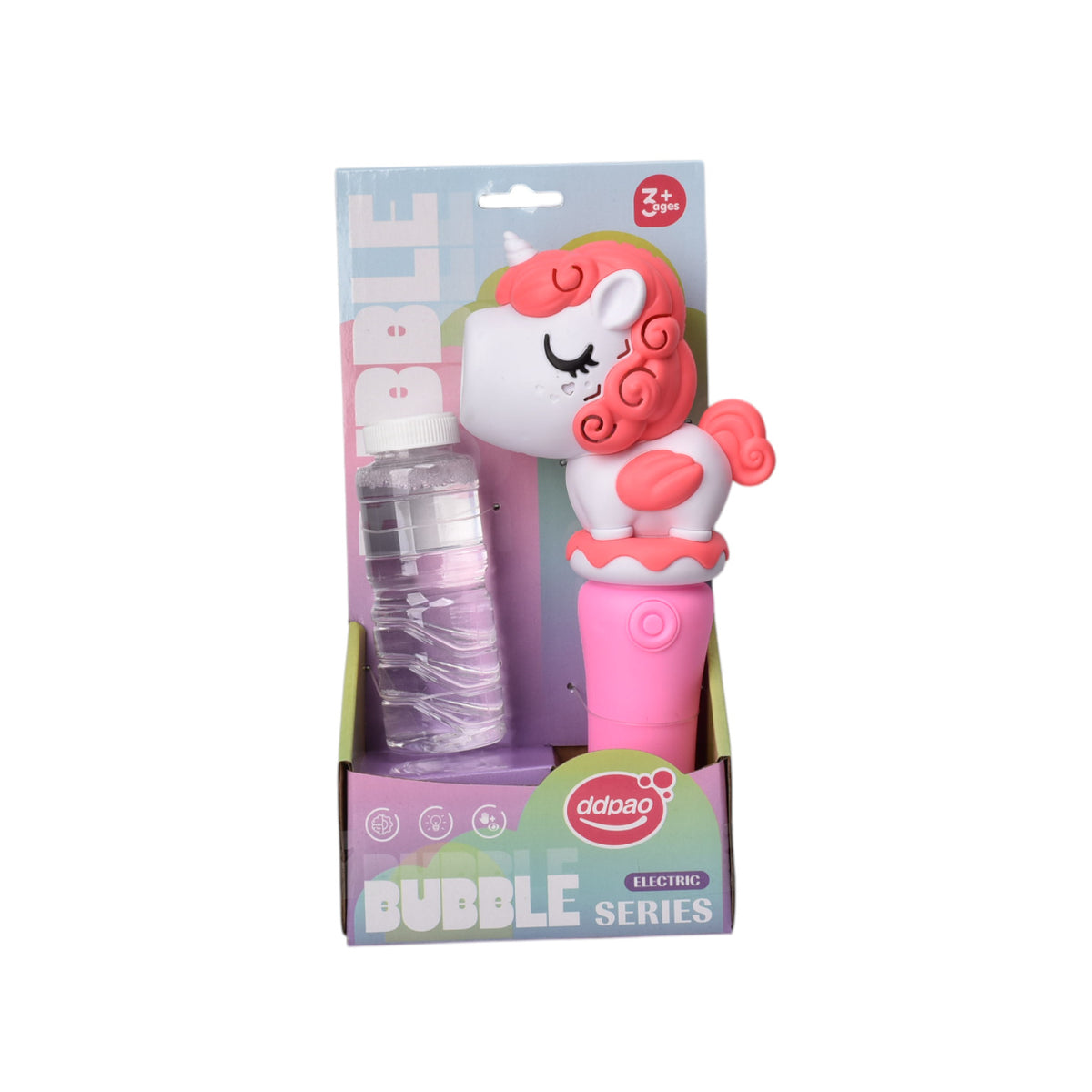 juguete pistola de burbujas unicornio plastico dim:13x6x26