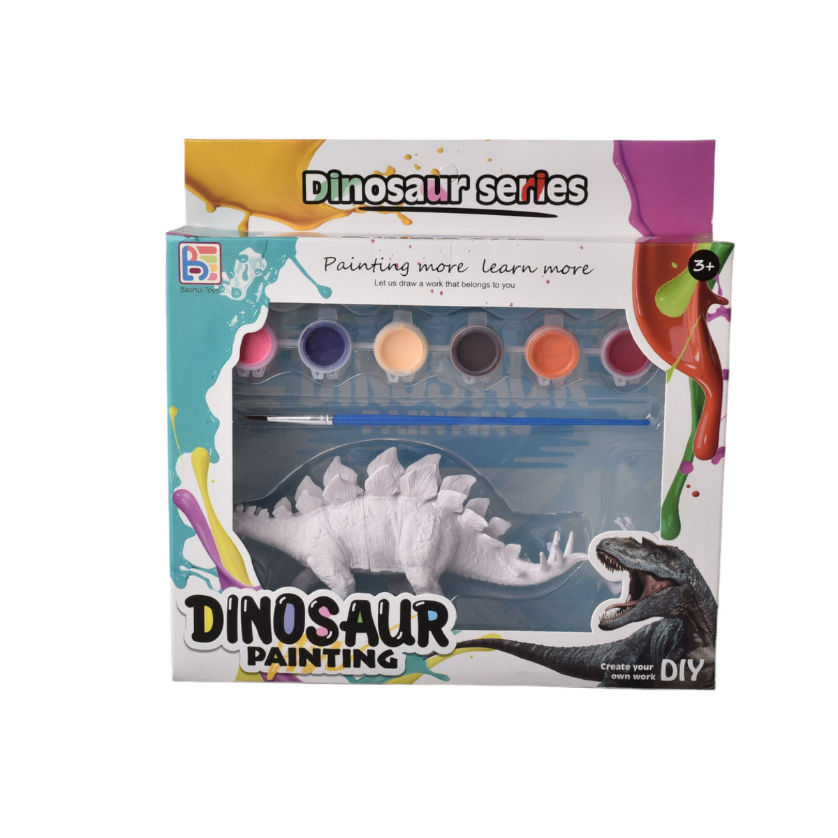 set kit de pintar dinosaurio con temperas
