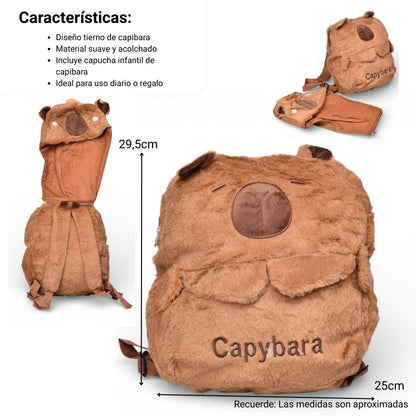 MALETA MORRAL CAPYBARA PELUCHE POLIESTER DIM:29X25X7