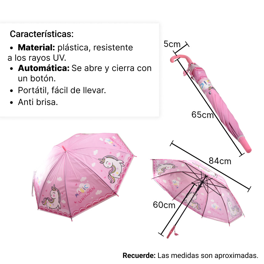 sombrilla manual para niños con silbato