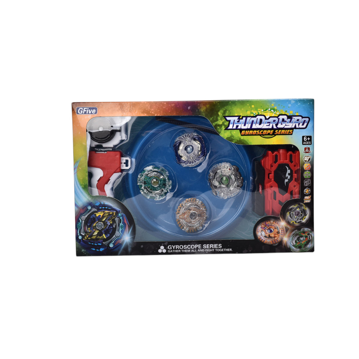 juguete trompo con lanzador accesorios plastico dim:32x20x5