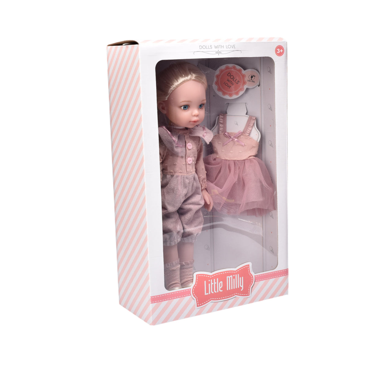 juguete muñeca de caucho con accesorios dim:22x10x36