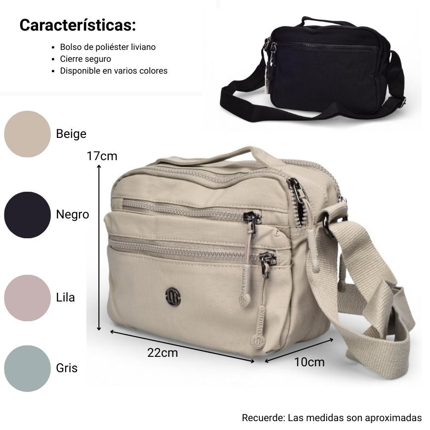 bolso ligero mujer poliester dim:22x17x10