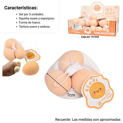 SQUISHY FORMA REDONDA ANTI ESTRES ELASTICO CAUCHO DIM:6CM