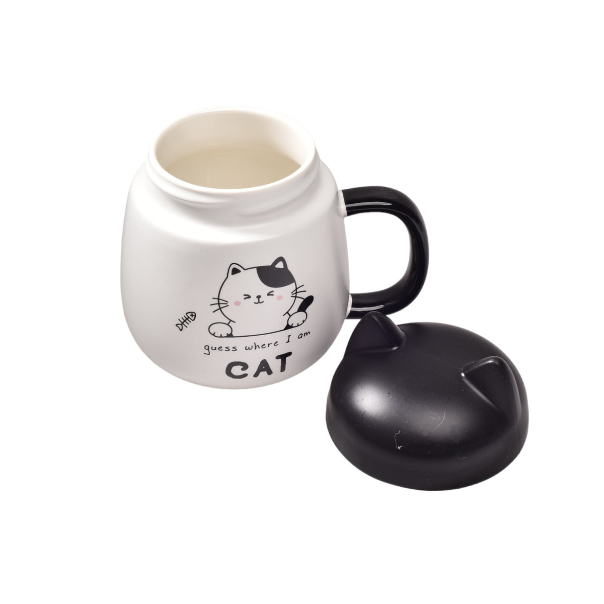 mug pocillo ceramica forma  de gato 500ml dim:10*10*13