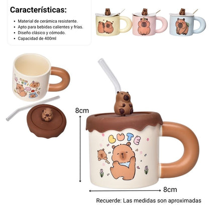 MUG POCILLO CERAMICA DISEÑO CAPYBARA 400ML DIM:8X8X8
