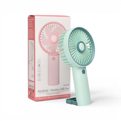 VENTILADOR RECARGABLE PLASTICO CON CABLE USB DIM:19X9X4CM