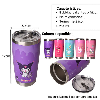 TERMO METALICO 600ML PERSONAJE