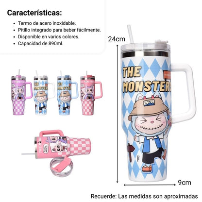 TERMO METALICO 890ML PERSONAJE DIM:9X24