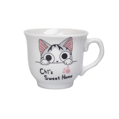 POCILLO SET X 6 PZAS CERAMICA 60ML DISEÑO DE GATO DIM:5X5X6