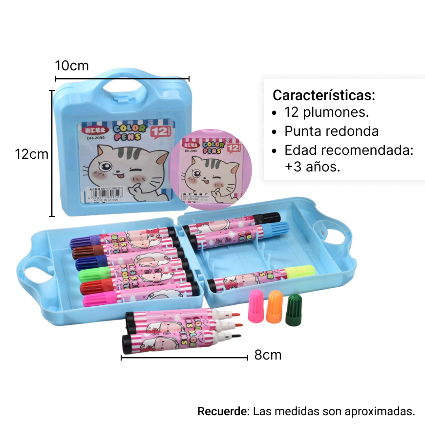 plumones  x 12 pcs infantil
