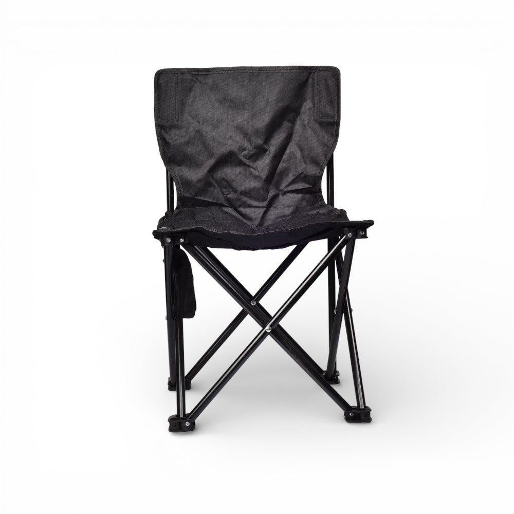 silla metal poliester desplegable negra grande dim:36x36x58