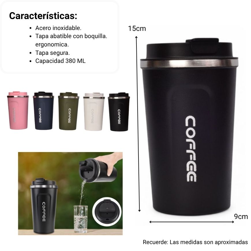 termo acero inoxidable 380ml dim:9x9x15