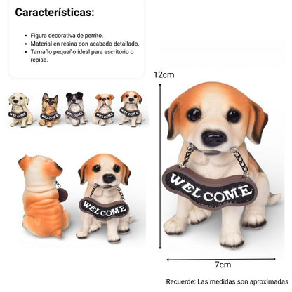 ADORNO RESINA PERROS COLLAR SENTADOS DIM:8X7X11