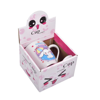 SET POCILLO CON CUCHARA CERAMICA 180ML PERSONAJE