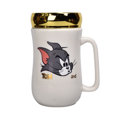 MUG POCILLO CERAMICA CON TAPA ESPEJO PERSONAJE 400ML DIM:7X7X13