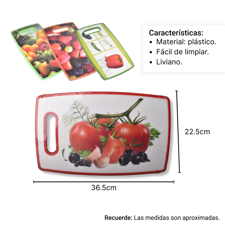 tabla picar plastico cocina dim:22*36cm