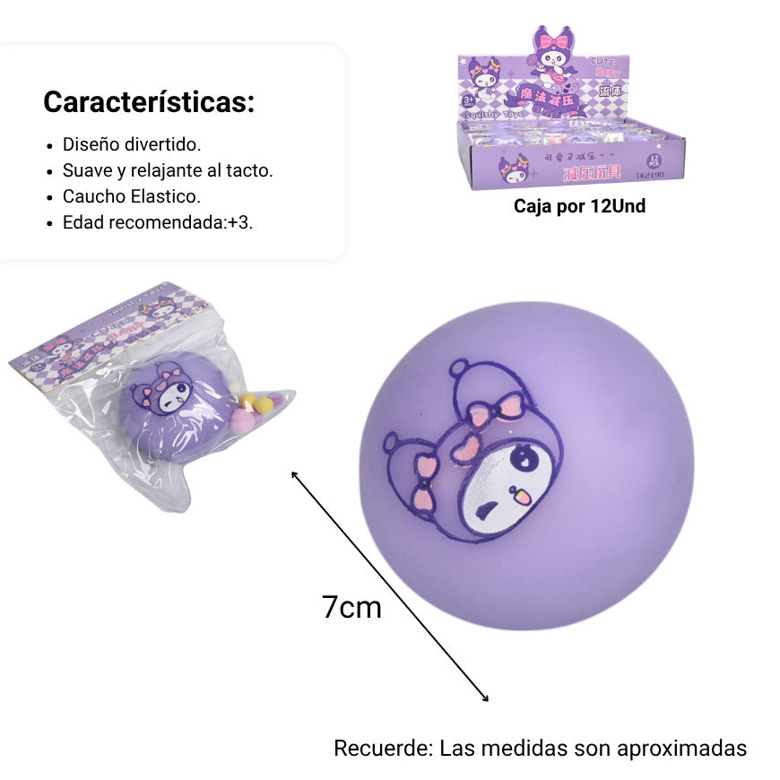 squishy anti estres elastico caucho redonda violeta dim:11x14x3cm