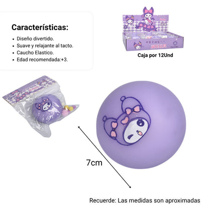 SQUISHY ANTI ESTRES ELASTICO CAUCHO REDONDA VIOLETA DIM:11X14X3CM