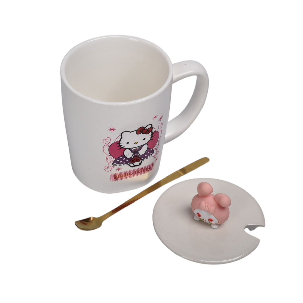 mug pocillo ceramica personaje con tapa de 420ml