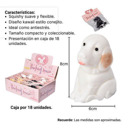 SQUISHY ANTI ESTRES FORMA PERRO ELASTICO CAUCHO DIM:6X8CM
