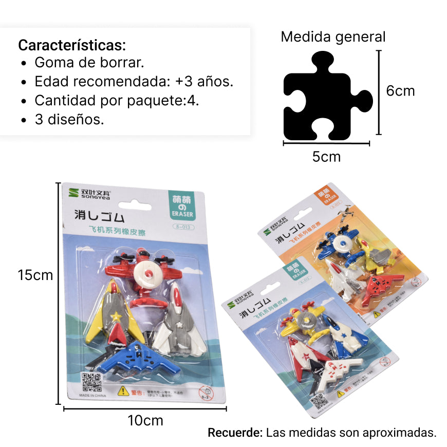 set borradores forma de aviones