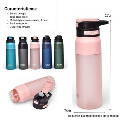 BOTELLA DE AGUA 1000ML PLASTICO