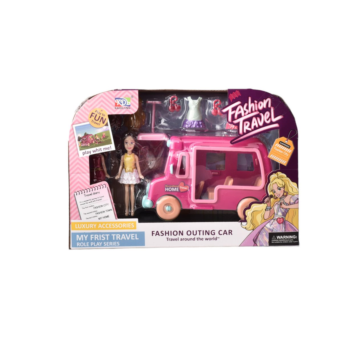 carro de juego camper con accesorios dim:23x16x8