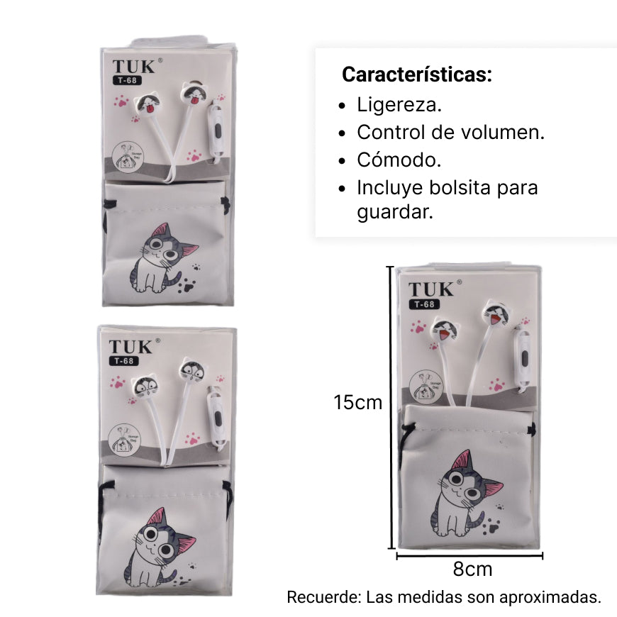 audifono  plastico dim:15*7.5cm (m976)