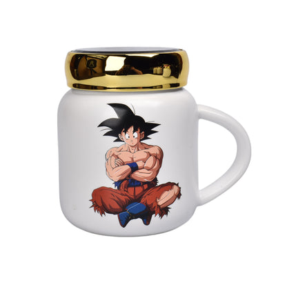 MUG POCILLO CERAMICA PERSONAJE CON TAPA ESPEJO 420ML