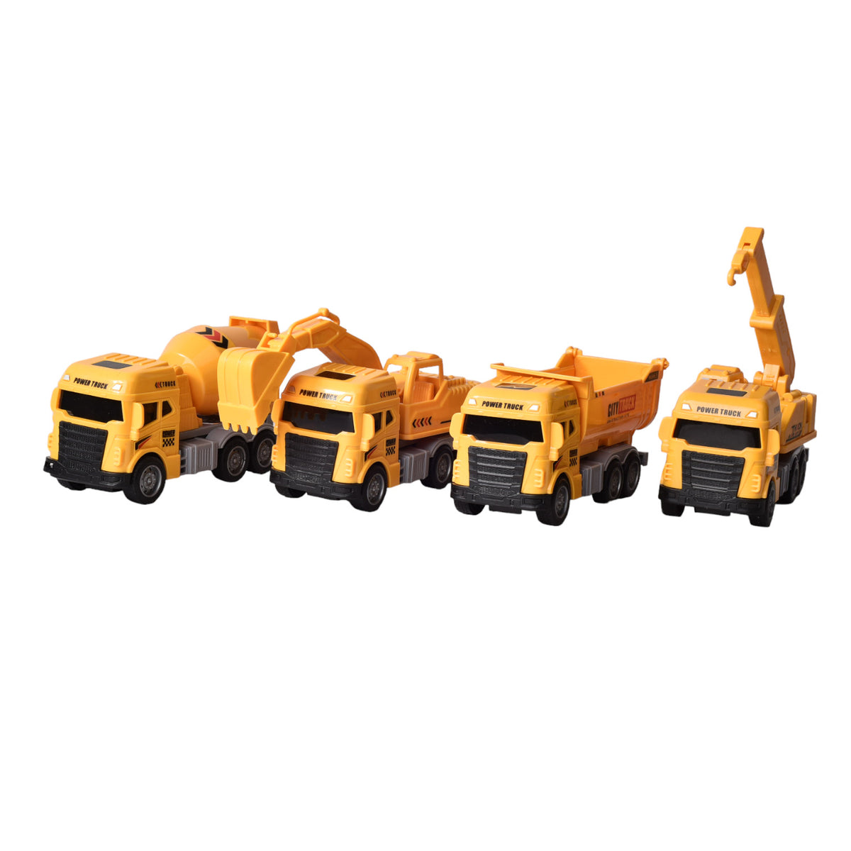 juguete carro de construccion color amarillo para niños plas