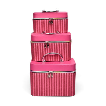 COSMETIQUERA NECESER X3 UND CUERO SINTETICO DIM:23x15x16.5CM