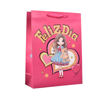 BOLSA REGALO EN PAPEL NIÑA TAMAÑO GRANDE