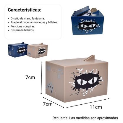 ALCANCIA ELECTRONICA CAJA DE MONEDAS PLASTICO DIM:11X7X7