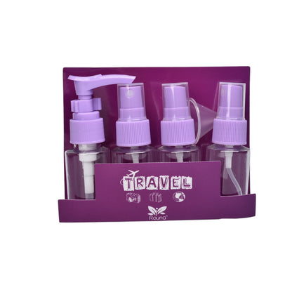 KIT 4 ENVASES RECARGABLES VIAJERO PLASTICO 30ML