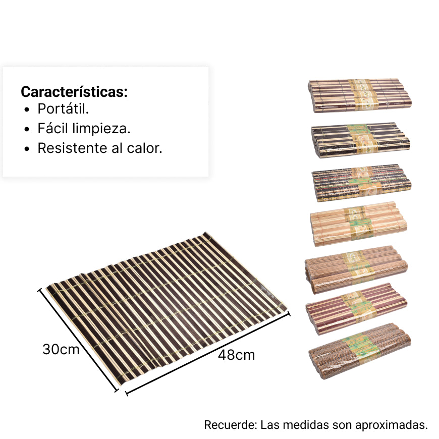 individual  bambu set 4pcs dim:30cm